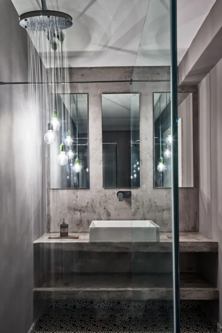 Alpha Homes Corfu Real Estate Viros Villa glass shower