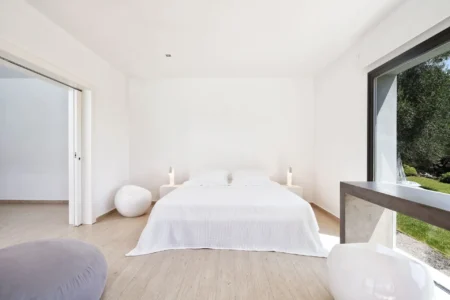 Alpha Homes Corfu Real Estate Viros Villa white bed