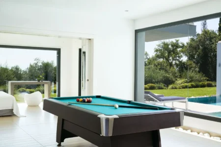 Alpha Homes Corfu Real Estate Viros Villa room with pool table