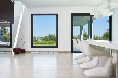 Alpha Homes Corfu Real Estate Viros Villa white table with chairs