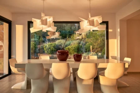 Alpha Homes Corfu Real Estate Viros Villa white dining table