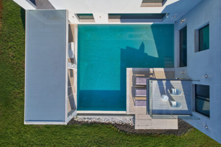 Alpha Homes Corfu Real Estate Viros Villa top view of pool