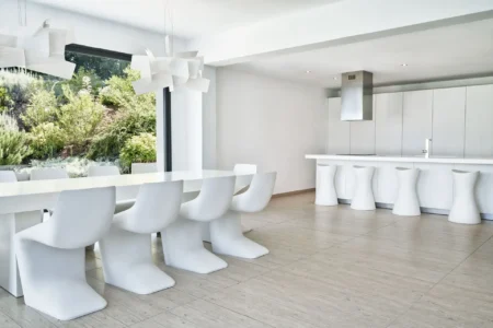 Alpha Homes Corfu Real Estate Viros Villa room with white furniture