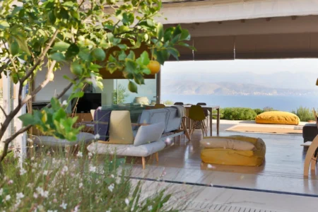 Alpha Homes Corfu Real Estate Kassiopi Stone Villa close up living room picture