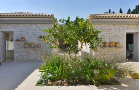 Alpha Homes Corfu Real Estate Kassiopi Stone Villa lemon tree