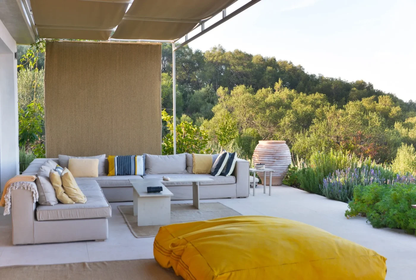 Alpha Homes Corfu Real Estate Stone Villa in Kassiopi couch