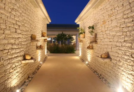 Alpha Homes Corfu Real Estate front stone hallway