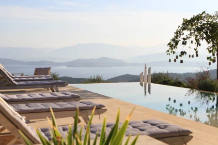 Alpha Homes Corfu Real Estate pool voew Kassiopi Stone Villa