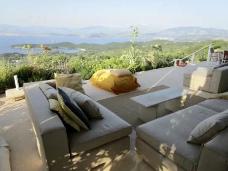 Alpha Homes Corfu Real Estate villa Kassiopi exterior living room